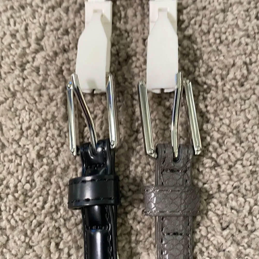 Women’s Belts 2pack 1 Black & 1 Gray with Silver Buckles XL NWT